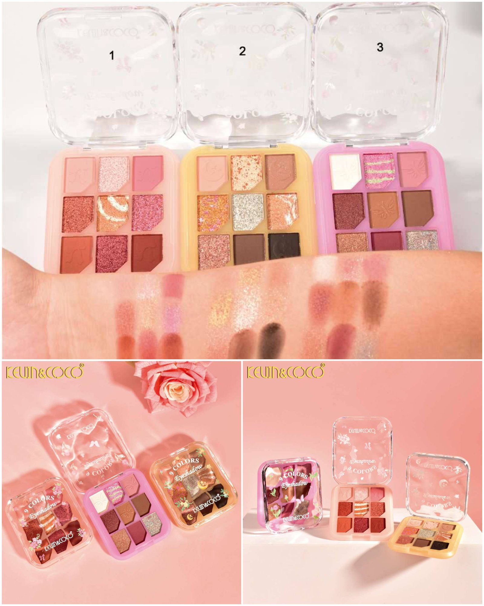 Paleta de 9 tonos de sombras
