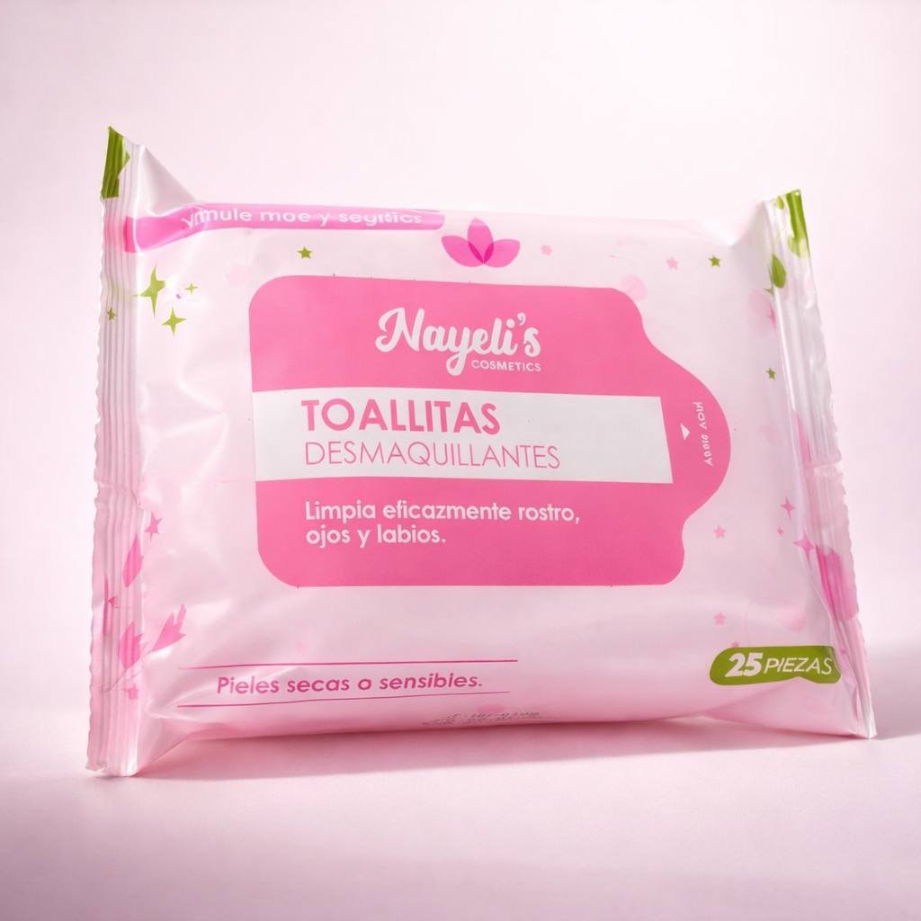 Paquete de 25 toallas  desmaquillantes 💖