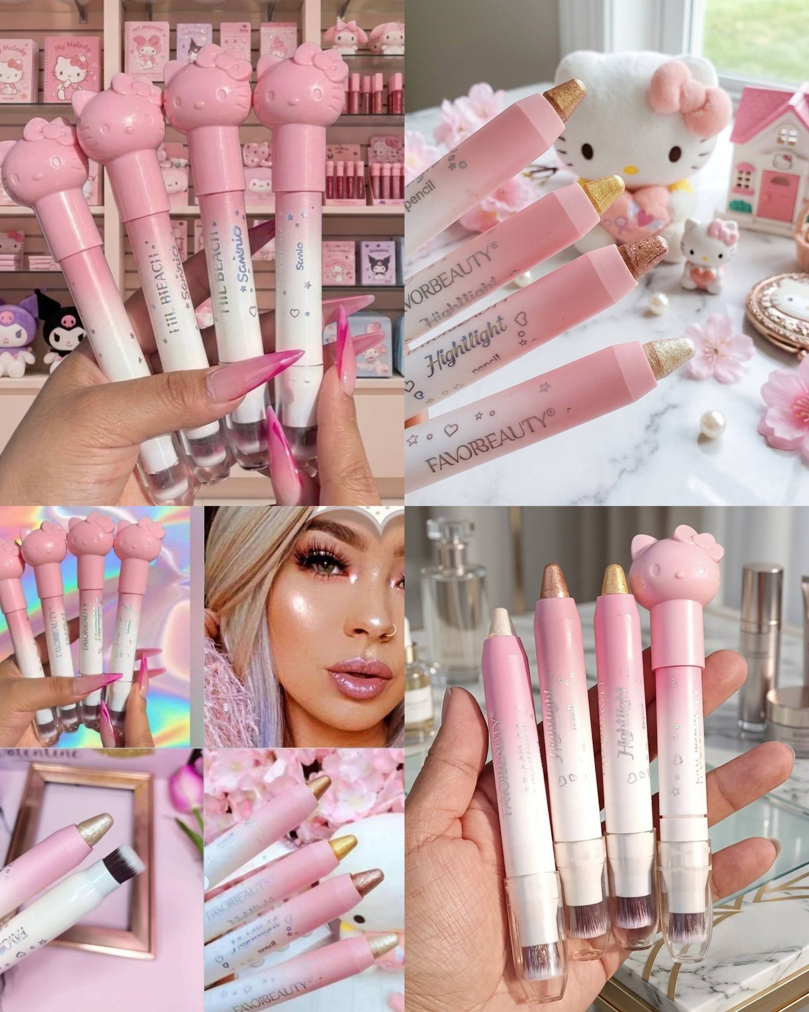 💖 Iluminador en barra hello Kitty 💖