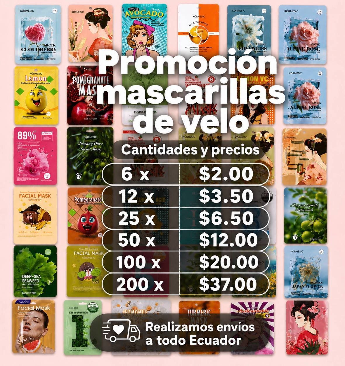 12 Mascarillas de velo 