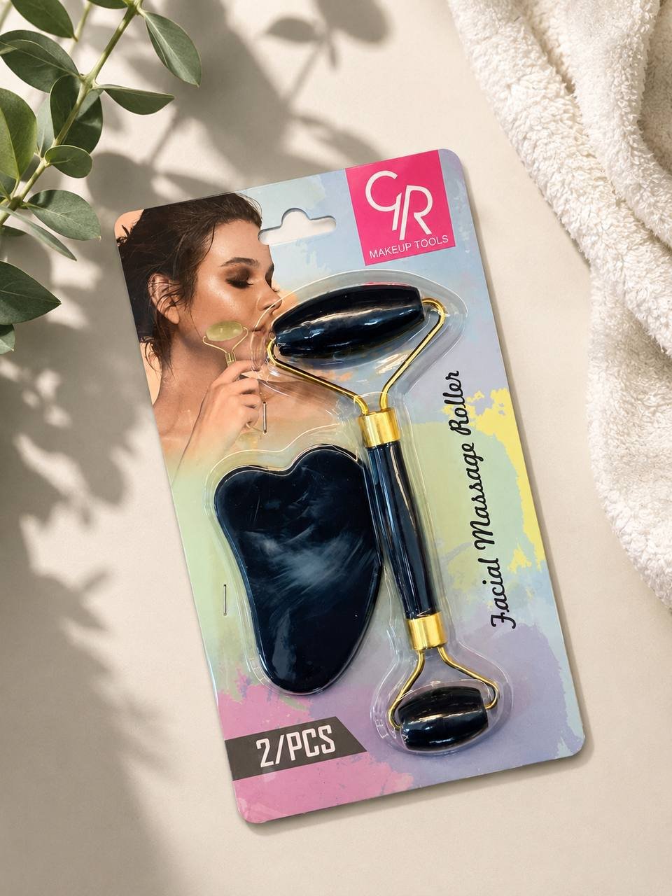 💖 SET DE RODILLO DE JADE + PIEDRA GUA SHA 💖